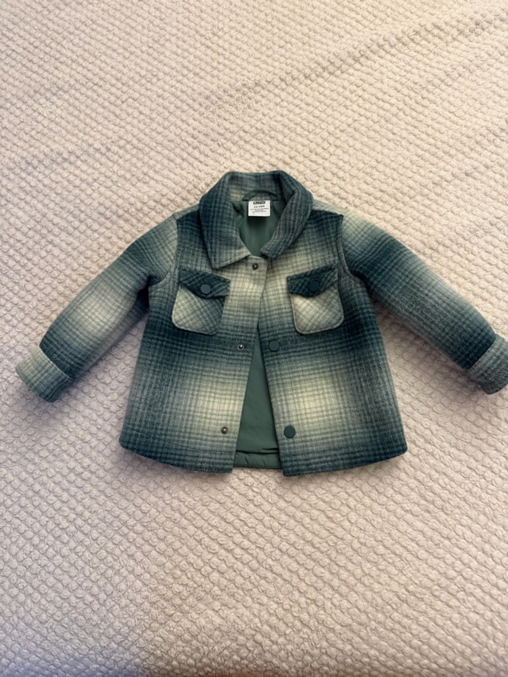 Kith Green Plaid Kids Pea Coat